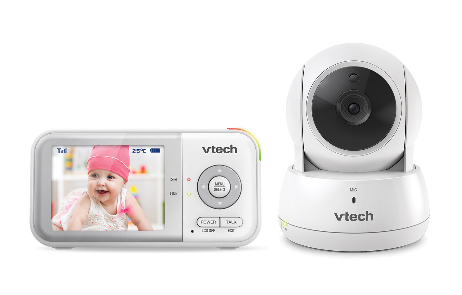 VTech VM923-2 Video Baby Monitor with 19-Hour Battery Life, 2 Cameras,  1000ft Long Range, Pan-Tilt-Zoom, Enhanced Night Vision, 2.8”Screen, 2-Way